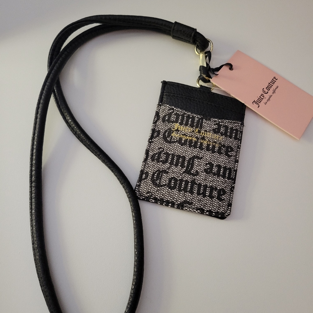 Juicy Couture black ID and wallet lanyard